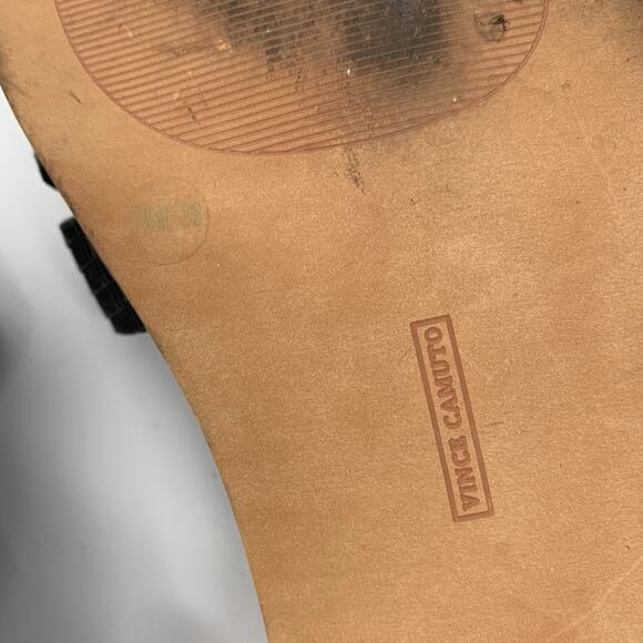 Vince Camuto Ydelle Slip On Mules Sandals Size 7.5 Womens Black Leather Open Toe - Picture 10 of 11